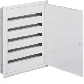 Hager FW536FT Süvistatav jaotuskarp PE/N-klemmidega, 5 rida, 180 moodulit, IP40, valge