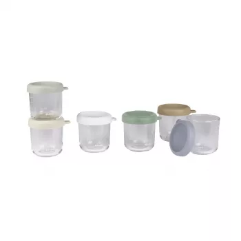 Beaba klaasist beebitoidu hoidispurgid õhukindlate kaantega, 6 x 250 ml, looduslike värvide segu