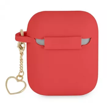 GUESS GUA2LSCHSR AirPods 1/2 kate punane silikoonist südamega Charm Heart Collection