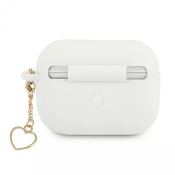 Guess GUAPLSCHSH AirPods Pro ümbris valge silikoonist südamekujulise ripatsiga Charm Heart kollektsioon
