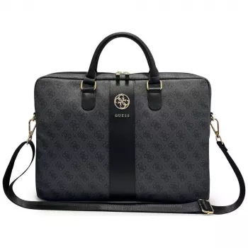 GUESS 4G Round & Classic Logos Stripe 16-tolline sülearvutikott, must