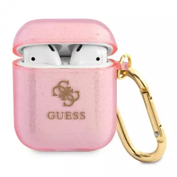 GUESS Glitter Collection kaitsekate Apple AirPods 1/2 jaoks - roosa