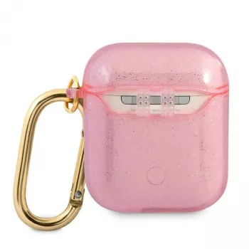 GUESS Glitter Collection kaitsekate Apple AirPods 1/2 jaoks - roosa