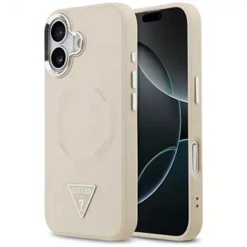 GUESS Triangle Logo MagSafe ümbris iPhone 17 – beež