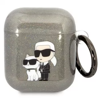 Karl Lagerfeld KLA2HNKCTGK AirPods 1/2 kate must sädelev Karl & Choupette
