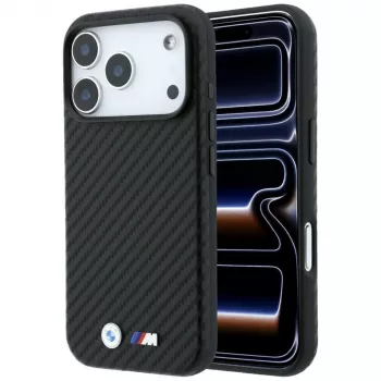 BMW M Carbon Metal Logo MagSafe ümbris iPhone 18 Pro Max / 17 Pro Max jaoks - Must