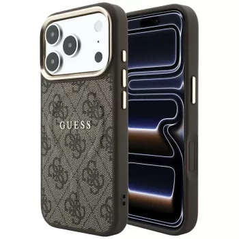 GUESS Embossed 4G Classic MagSafe ümbris iPhone 17 Pro Max / 18 Pro Max jaoks - pruun