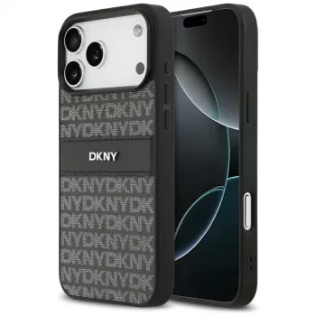 DKNY Repeat Texture Pattern with Tonal Stripe ümbrise iPhone 17 Pro Max - must