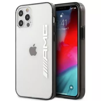 AMG AMHCP12LAESLBK iPhone 12 Pro Max läbipaistev kõva kate metallist musta raamiga