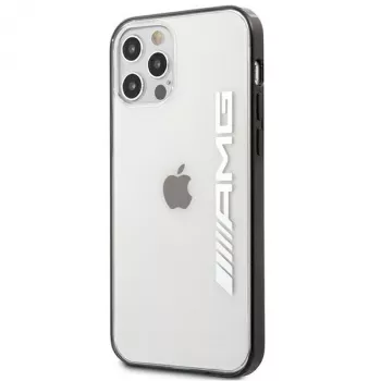 AMG AMHCP12LAESLBK iPhone 12 Pro Max läbipaistev kõva kate metallist musta raamiga