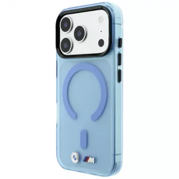 BMW M IML Frosted Case metallilise logoga ja MagSafe'iga iPhone 18 Pro Max / 17 Pro Max jaoks - sinine