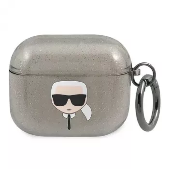 Karl Lagerfeld KLA3UKHGK AirPods 3 kate must sädelev Karl'i pea