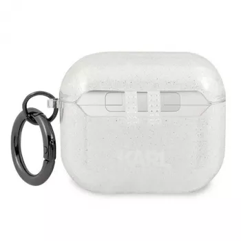 Karl Lagerfeld KLA3UKHGS AirPods 3 kate hõbedane sädelev Karl'i pea
