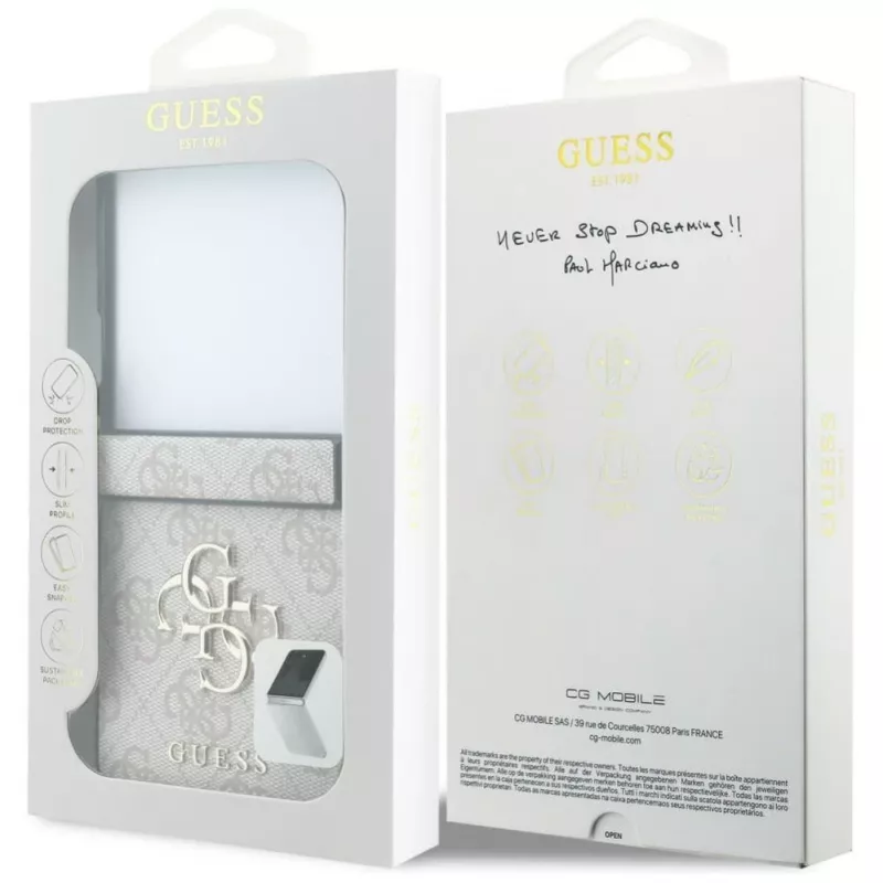 GUESS 4G Big Logo kõva kate Samsung Galaxy Z Flip5 jaoks - Roosa