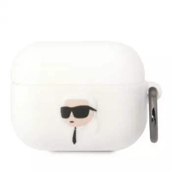 Karl Lagerfeld KLAPRUNIKH AirPods Pro ümbris Valge silikoonist Karl Head 3D