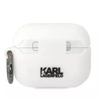 Karl Lagerfeld KLAPRUNIKH AirPods Pro ümbris Valge silikoonist Karl Head 3D