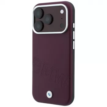 BMW Sign Inclined Deboss Letters MagSafe-kate iPhone 18 Pro Max / 17 Pro Max jaoks - Burgundia