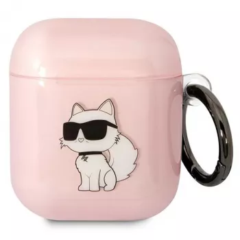 Karl Lagerfeld Ikonik Choupette AirPods 1/2 kate roosa