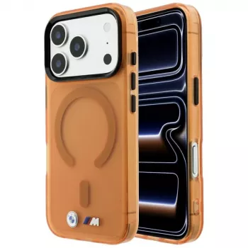 BMW M IML Frostitud metallist logo ja ääristega MagSafe ümbris iPhone 18 Pro Max / 17 Pro Max - Oranž