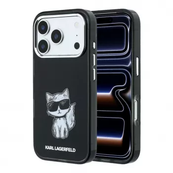 Karl Lagerfeld IML Choupette Body Sketch Print MagSafe ümbris iPhone 18 Pro / 17 Pro jaoks - Must