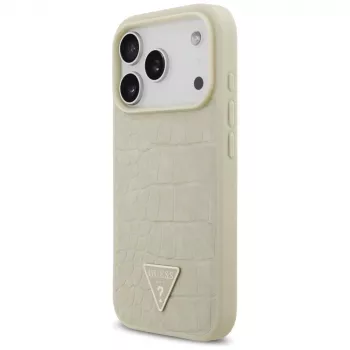 GUESS Croco Triangle Logo MagSafe ümbris iPhone 17 Pro jaoks - kuldne