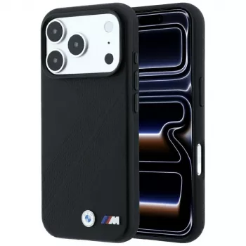 BMW M rehvimustri metalllogoga MagSafe-kate iPhone 18 Pro / 17 Pro jaoks - must