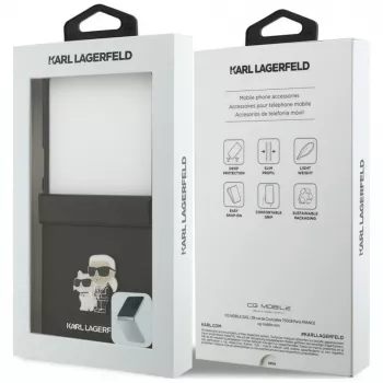 Karl Lagerfeld Karl & Choupette Saffiano Pins ümbris Samsung Galaxy Z Flip5 jaoks - must
