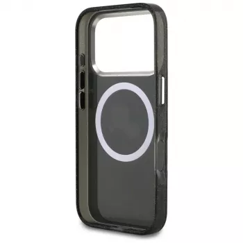 Karl Lagerfeld IML Glitter Karl & Choupette Heads Logo MagSafe korpus iPhone 17 Pro jaoks, must