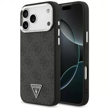 GUESS 4G Triangle Logo MagSafe-kate iPhone 18 Pro Max / 17 Pro Max jaoks - must ja hõbedane