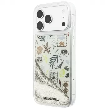 Karl Lagerfeld Liquid Glitter Beach & Sand ümbris iPhone 18 Pro Max / 17 Pro Max – beež