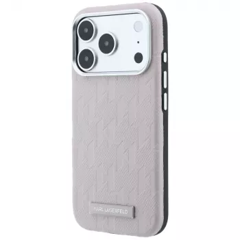 Karl Lagerfeld teraline Mono Resin logo MagSafe ümbris iPhone 18 Pro / 17 Pro jaoks - roosa
