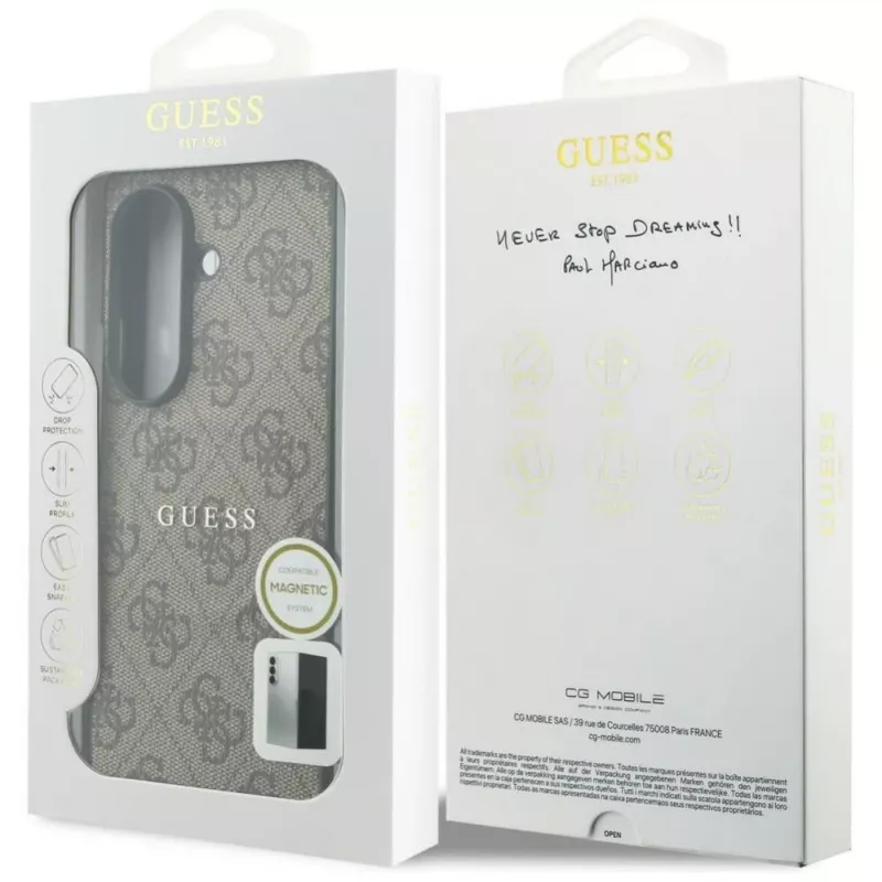 GUESS 4G Classic MagSafe ümbris Samsung Galaxy Z Fold 8 Ultra jaoks - pruun