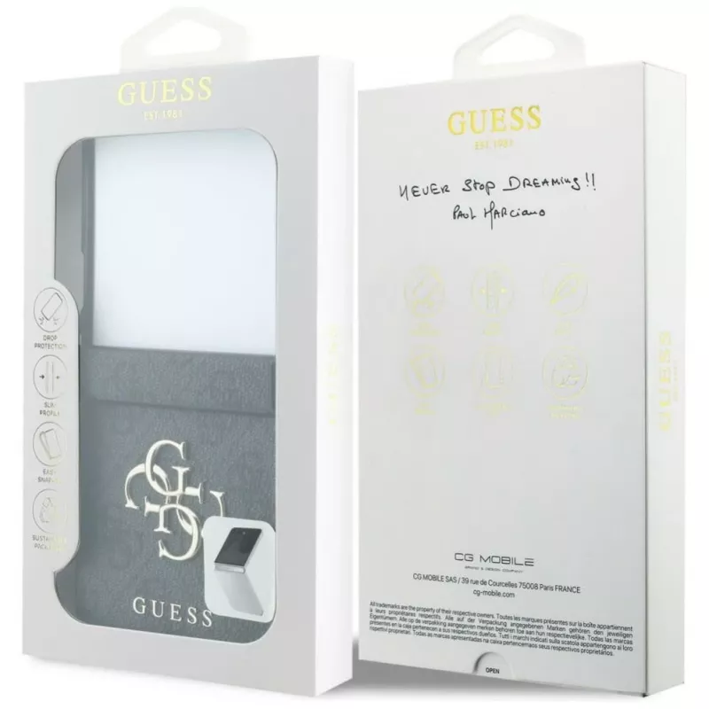 GUESS Big 4G Logo ümbris Samsung Galaxy Z Flip 5 jaoks - Must