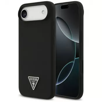 GUESS silikoonist Triangle Logo MagSafe ümbris iPhone Airile, must