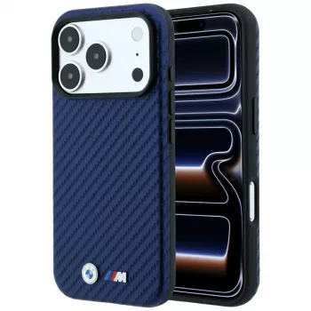 BMW M Carbon Metal Logo MagSafe ümbris iPhone 18 Pro Max / 17 Pro Max - mereväesinine