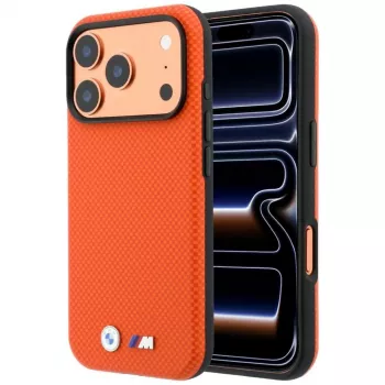 BMW M Quadrille Kevlar Metal Logo MagSafe Case for iPhone 18 Pro / 17 Pro - Oranž