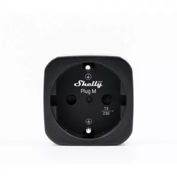 Shelly Plug M Gen3 musta värvi 2-pakk nutikas pistik võimsuse mõõtmisega, Wi-Fi ja Bluetooth, 13A, energiamonitooring, Schuko