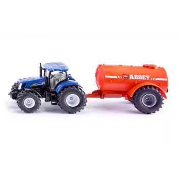 SIKU FARMER New Holland koos Abbey vedelsõnnikuveoga 1:32 mõõtkavas traktor ja haakeseadme komplekt