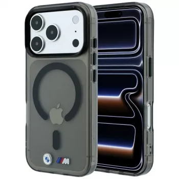 BMW M IML läikiv metallist logo ja ääristega MagSafe-kate iPhone 18 Pro / 17 Pro jaoks - must