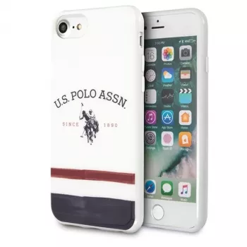 U.S. POLO ASSN. USHCI8PCSTRB iPhone 7/8/SE 2020/SE 2022 kaitseümbris Valge trikoloor mustriga kollektsioon