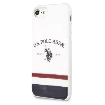 U.S. POLO ASSN. USHCI8PCSTRB iPhone 7/8/SE 2020/SE 2022 kaitseümbris Valge trikoloor mustriga kollektsioon