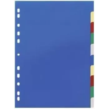 DURABLE 674027 A4 vahelehed 1-10, polüpropüleen, 10-osaline, universaalne augustus, eri värvid