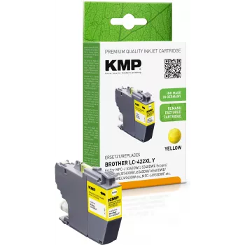 KMP taastootud kollane tindikassett Brother LC422XLY jaoks (MFC-J5340DW, MFC-J5740DW, MFC-J6540DW, MFC-J6940DW) - suure tootlikkusega 1500 lehte