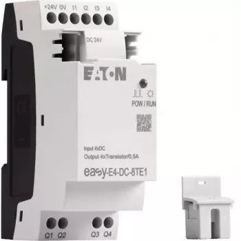 Eaton easyE4 DC 8TE1 digitaalne I/O laiendusmoodul, 4DI/4DO, 24V DC, transistor PNP