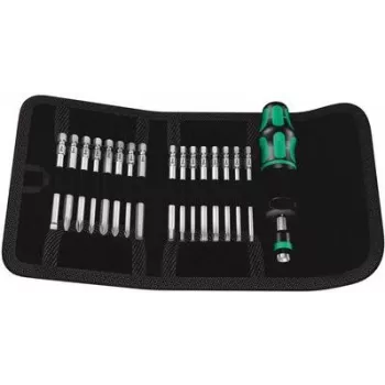 Wera Kraftform Kompakt 60 Torque Mitme otsaga pöördkruvikeeraja komplekt, 17-osaline, 1/4 inch kuuskantotsikud, Rapidaptor kiirvabastuspadrun, Hex-Plus, kokkupandav hoidik