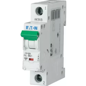 EATON PXL-C6/1 Miniatuurne kaitselüliti (MCB), 6 A, 1-pooluseline, C-karakteristik, 10 kA, DIN-liist