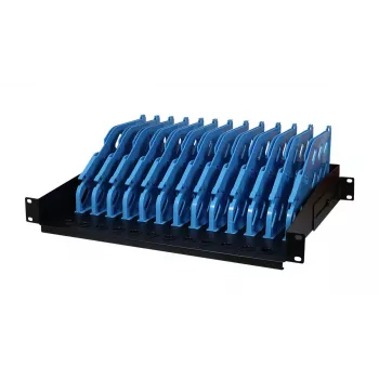 ALLNET 19 tolli 3U Rackmount tahvelarvutite hoiualus 12 seadmele, teras, must