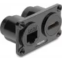 Delock Dual paneeli kinnitus RJ45 Cat.6 + HDMI 4K pistik must