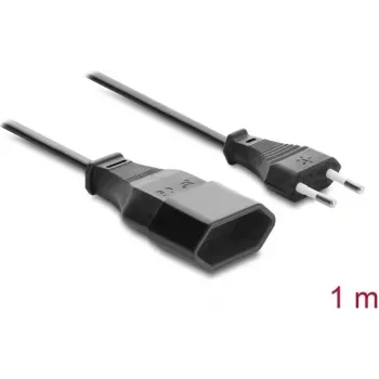 Delock Europlug pikendusjuhe CEE 7/16 isane emasele 2 x 0,75 mm², 1 m, must