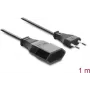 Delock Europlug pikendusjuhe CEE 7/16 isane emasele 2 x 0,75 mm², 1 m, must